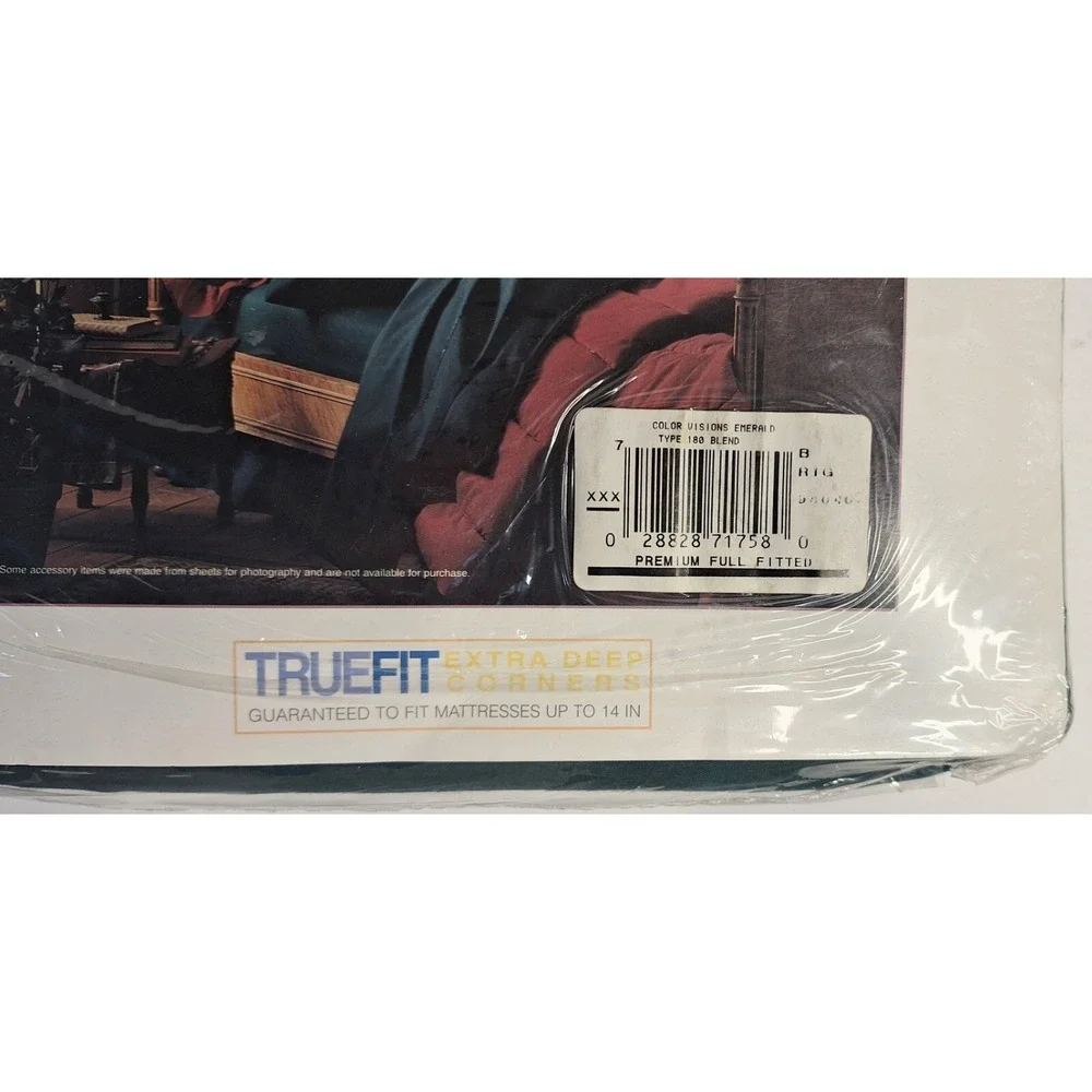 Westpoint Stevens Color Visions Full Deep Fitted Sheet Emerald Green Percale
